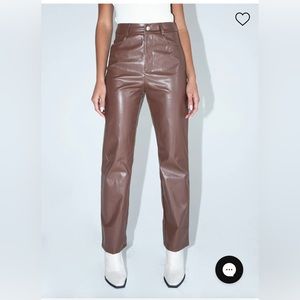 Faux leather brown pants